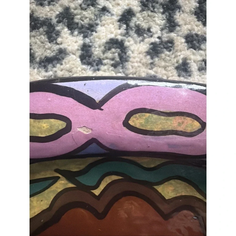 VTG Wassi Art Jamaica Hand Painted Fish Serving Sm Tray Platter 10.5